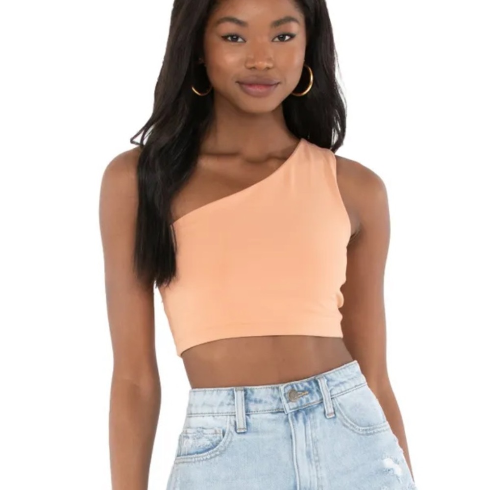 Susana Monaco | One Shoulder Crop Top | XS | Toast
